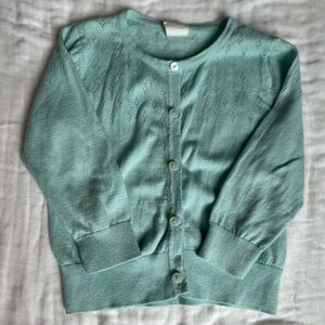 H&M Mint Green Eyelet Knit Cardigan
